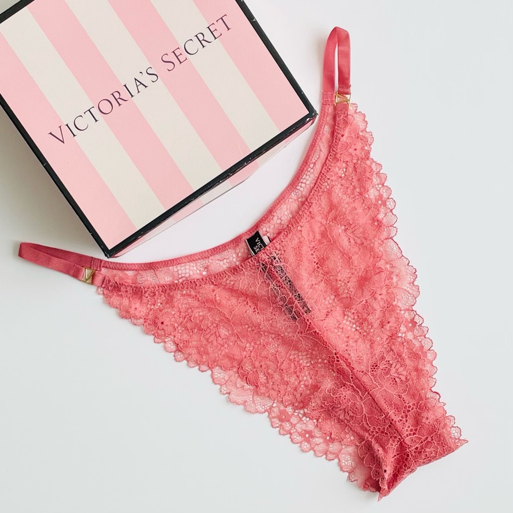 XL Victoria’s Secret pink rose lace brazilian panty
